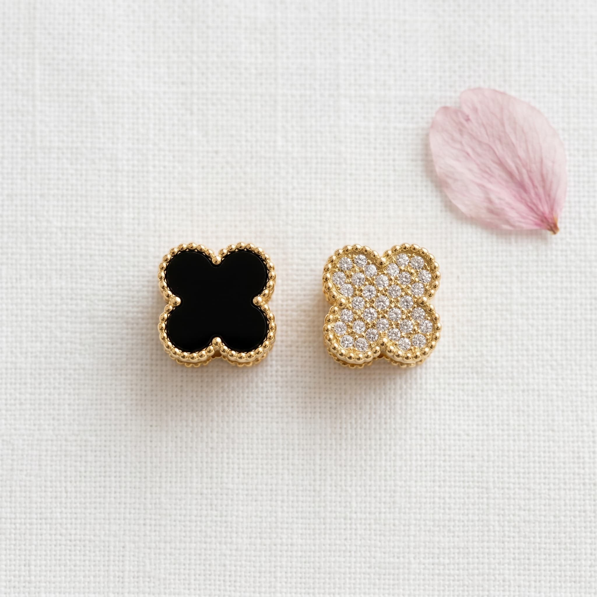 clover reversible gold huggies