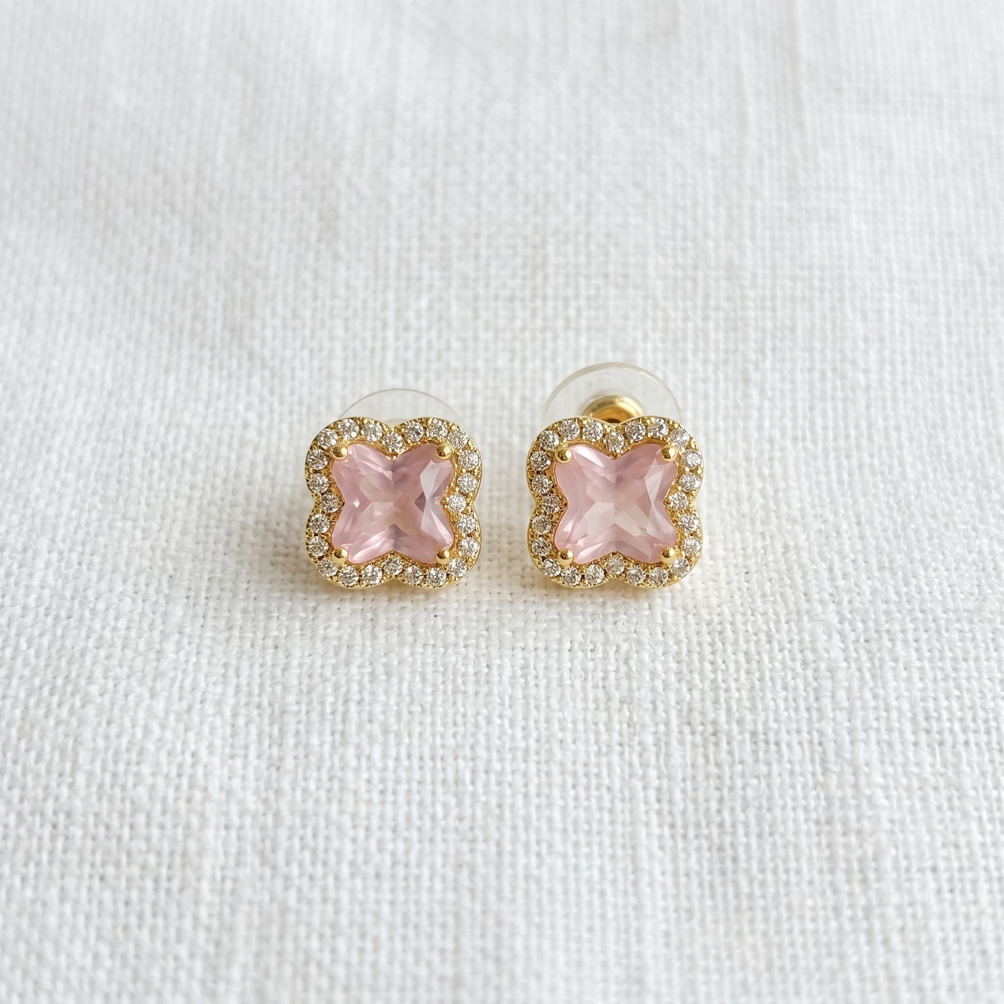 soft pink flower studs