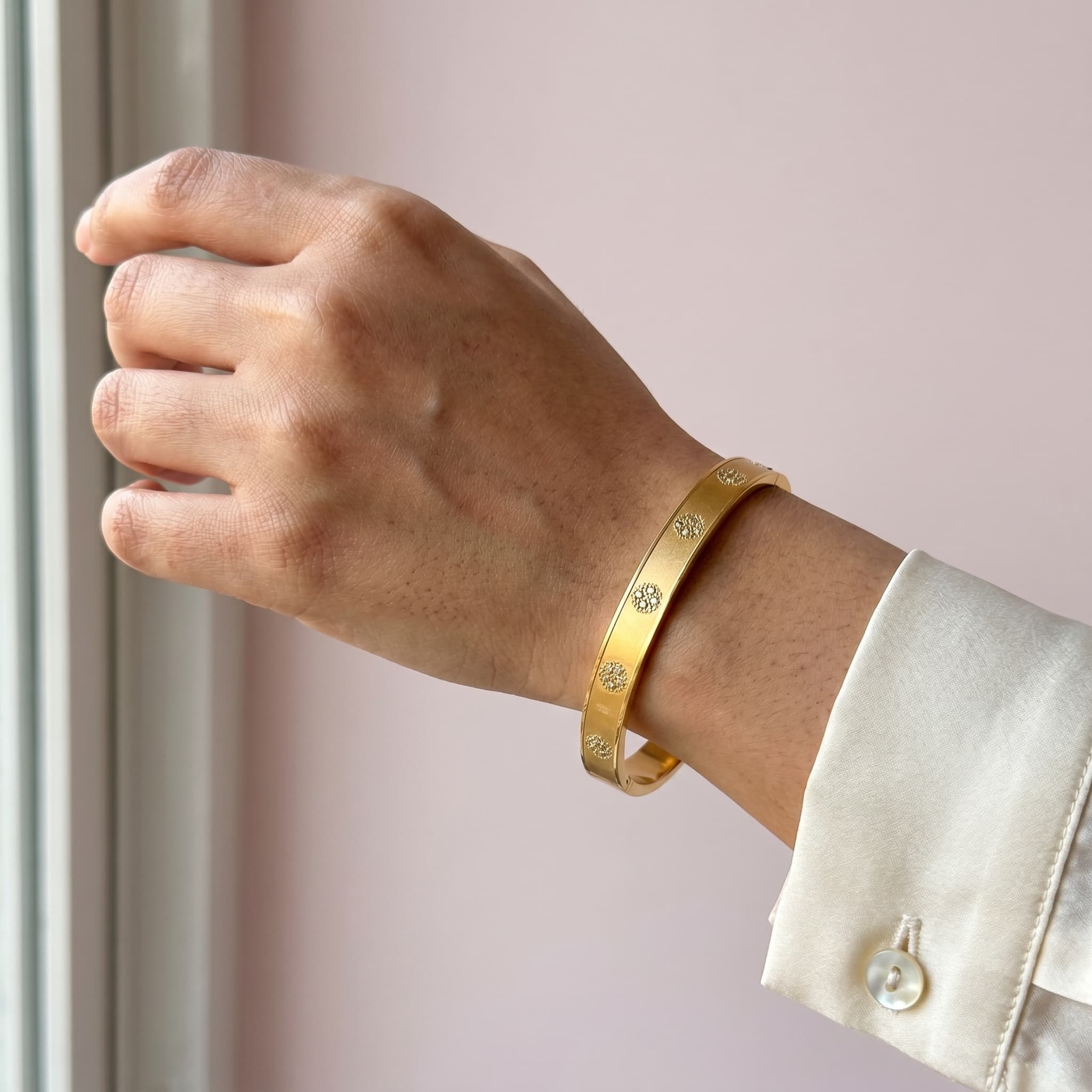dainty floral gold cuff