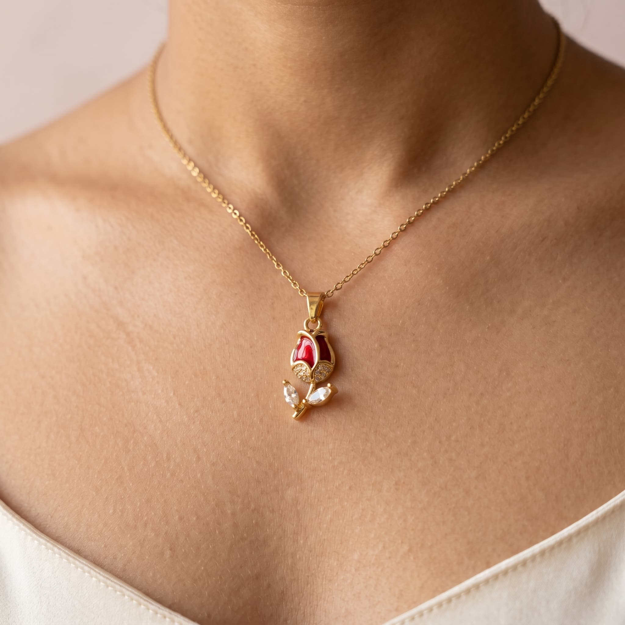 little red tulip pendant