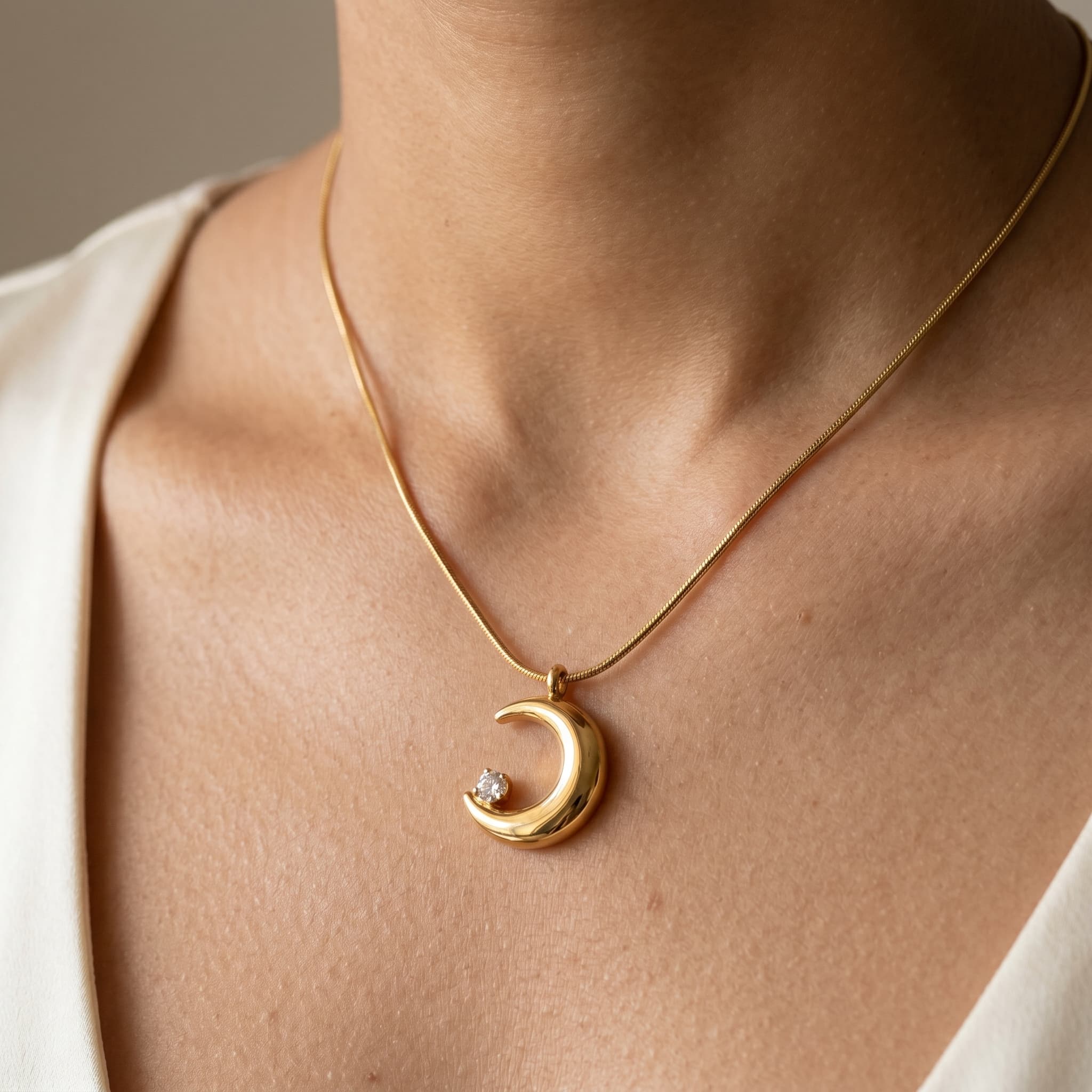 half moon gold chain