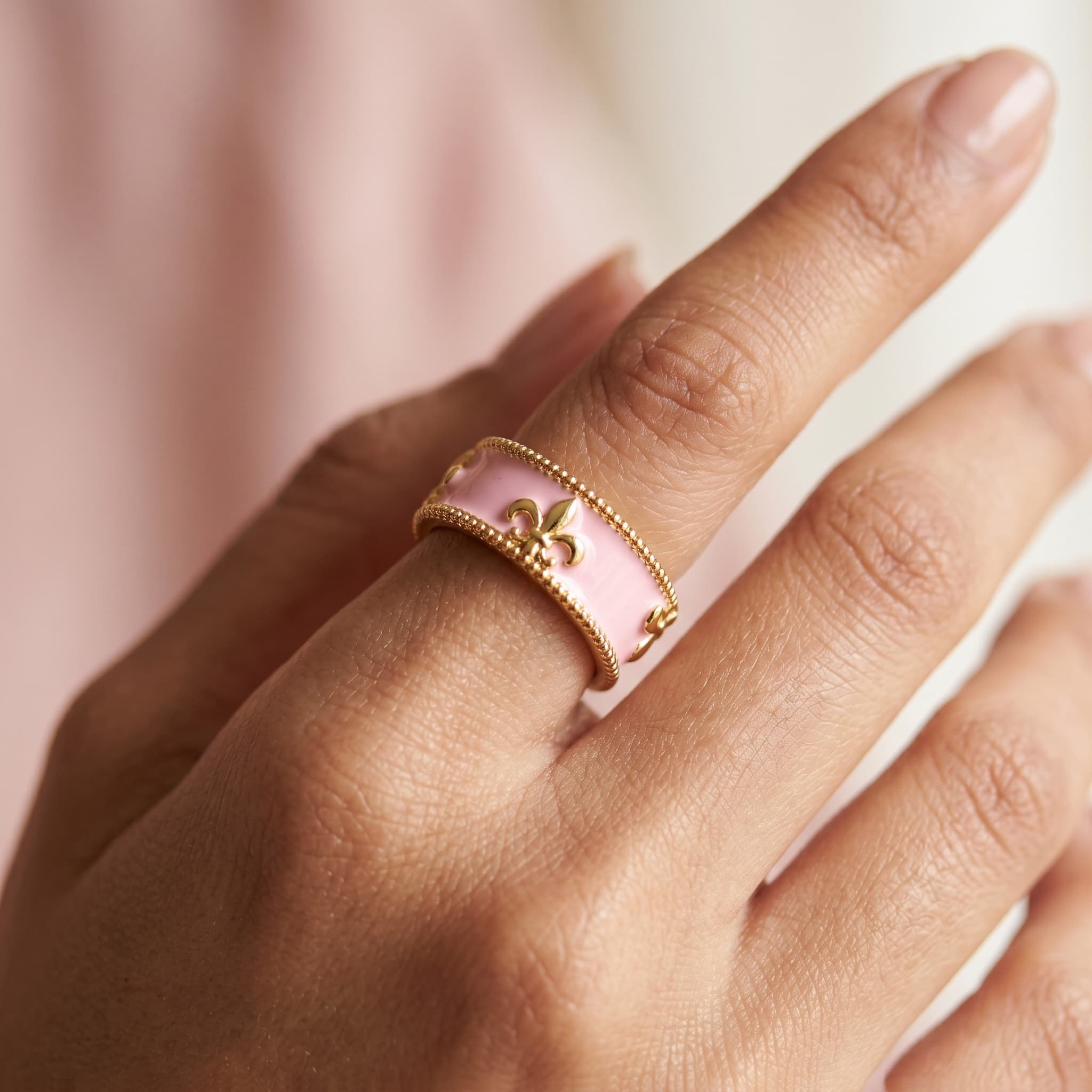 soft pink enamel band