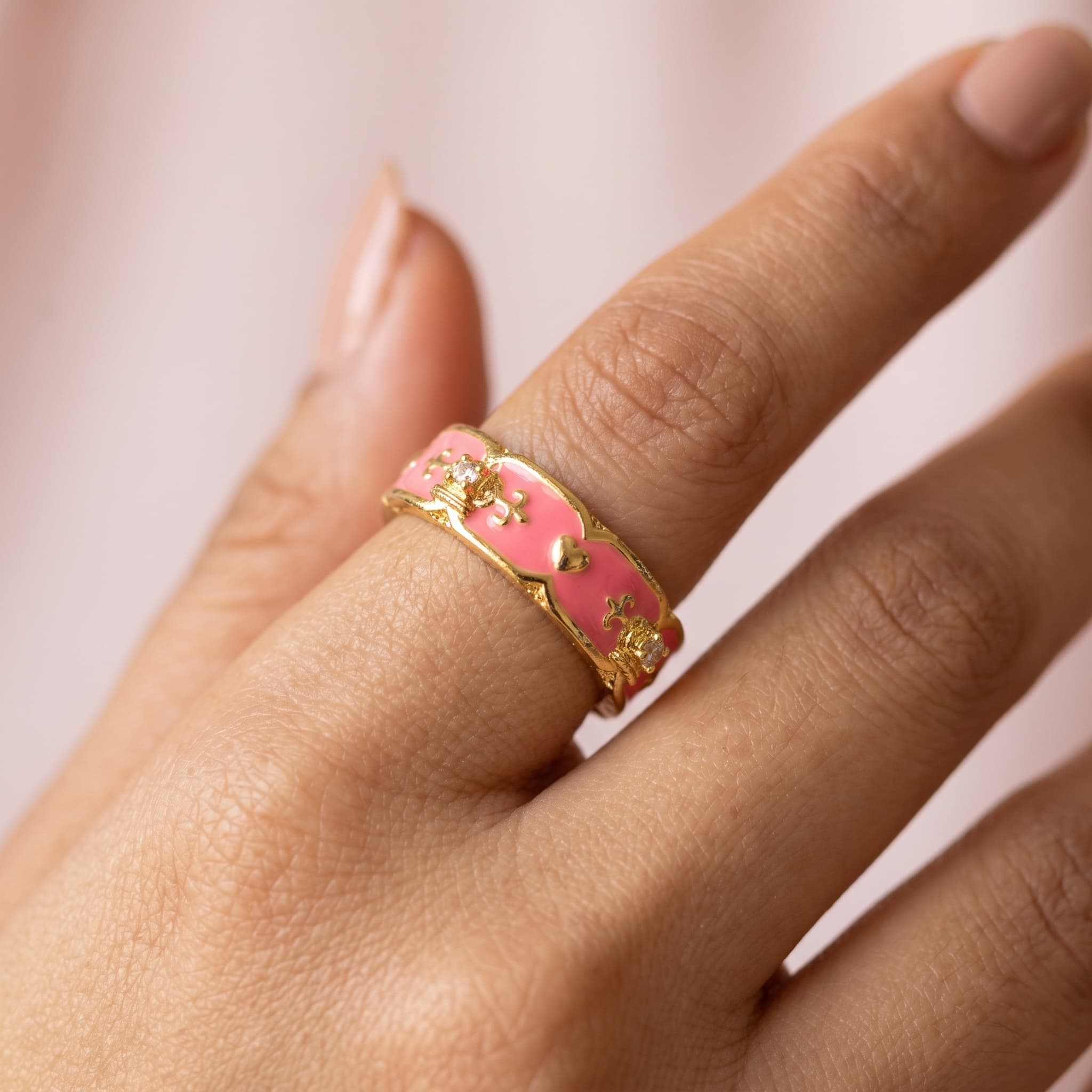 pink enamel royal band