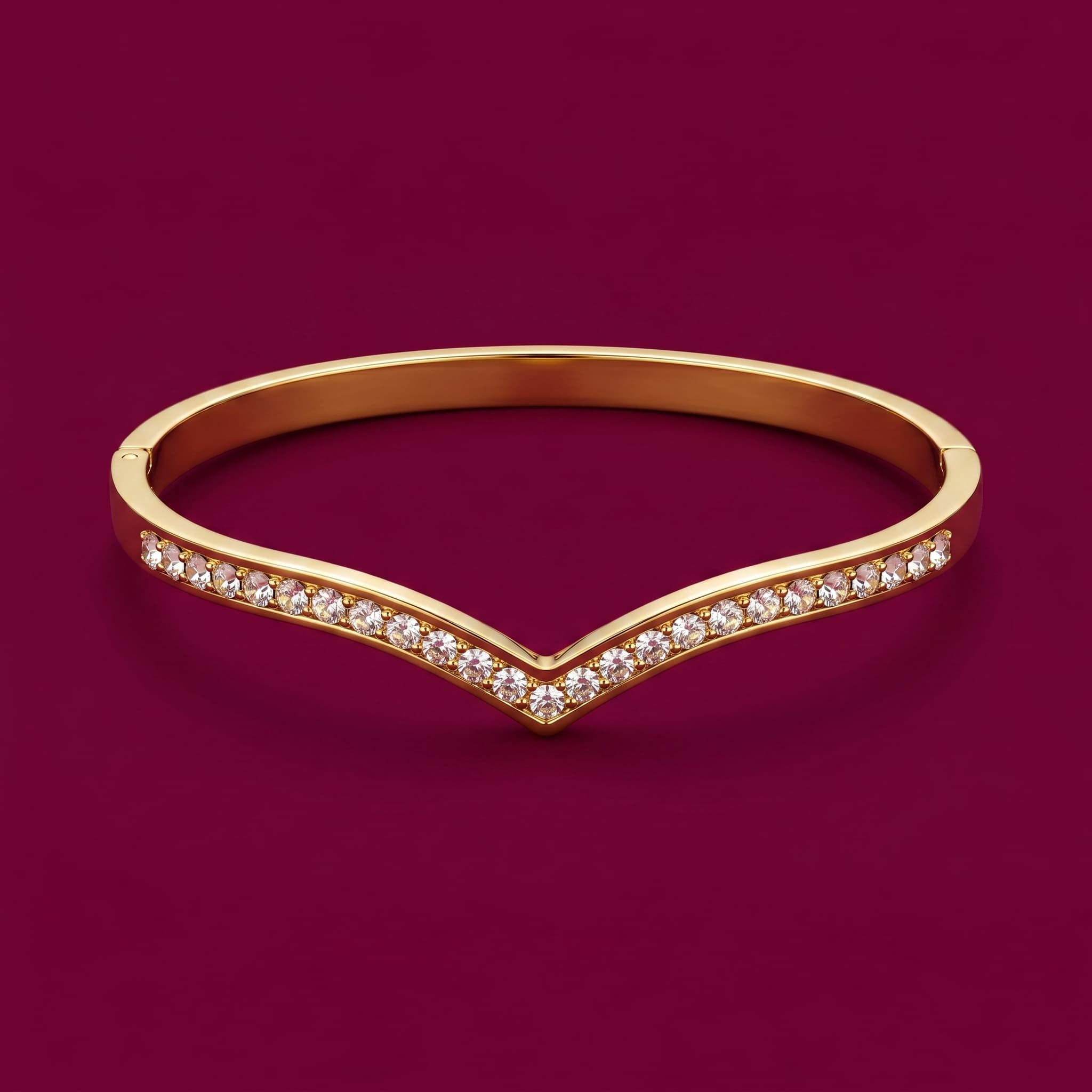 v-shaped crystal hinge bracelet