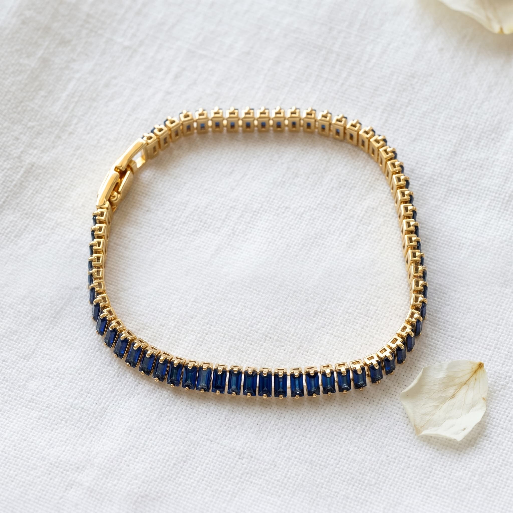 deep blue baguette bracelet